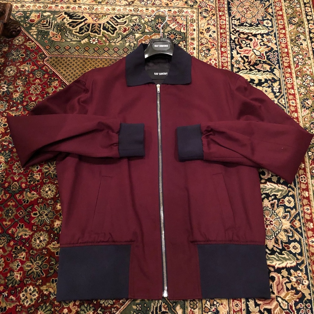 Raf Simons burgundy Bomber